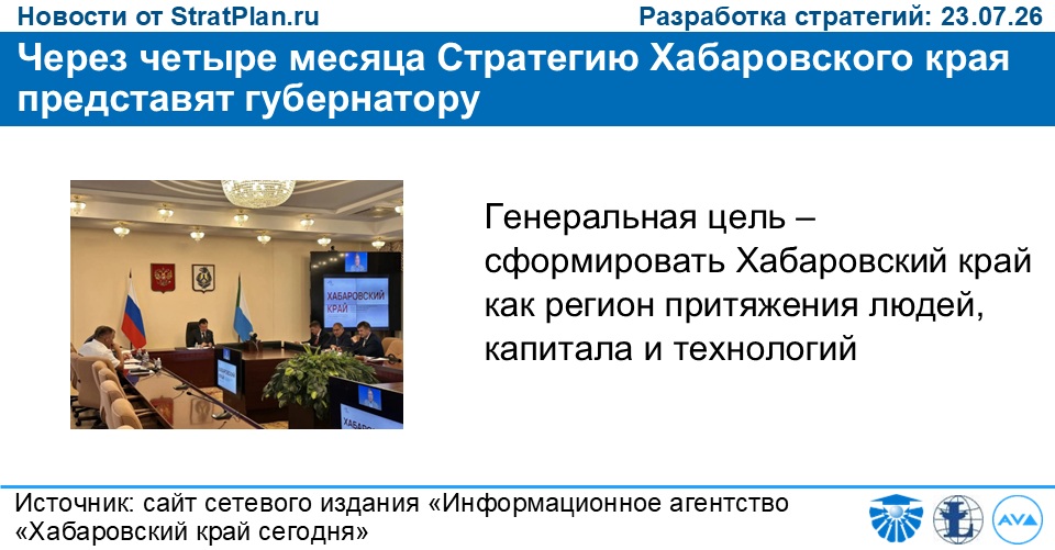 Через четыре месяца Стратегию Хабаровского края представят губернатору